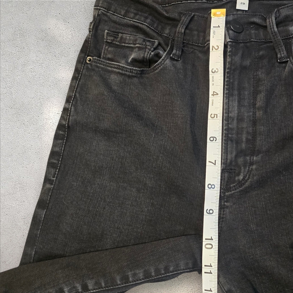 FRAME Ali High Rise Cigarette Jeans Black Raw Ankle Hem Size 29 - Picture 3 of 8